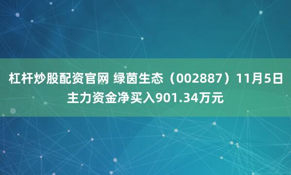 杠杆炒股配资官网 绿茵生态（002887）11月5日主力资金净买入901.34万元