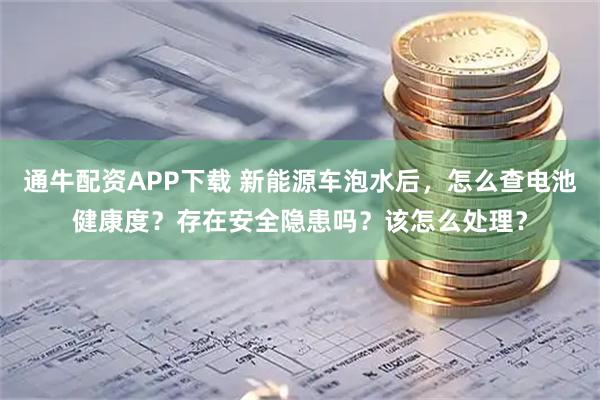 通牛配资APP下载 新能源车泡水后，怎么查电池健康度？存在安全隐患吗？该怎么处理？