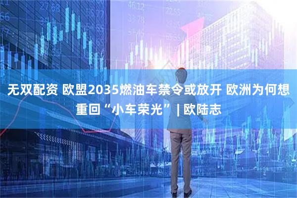 无双配资 欧盟2035燃油车禁令或放开 欧洲为何想重回“小车荣光” | 欧陆志